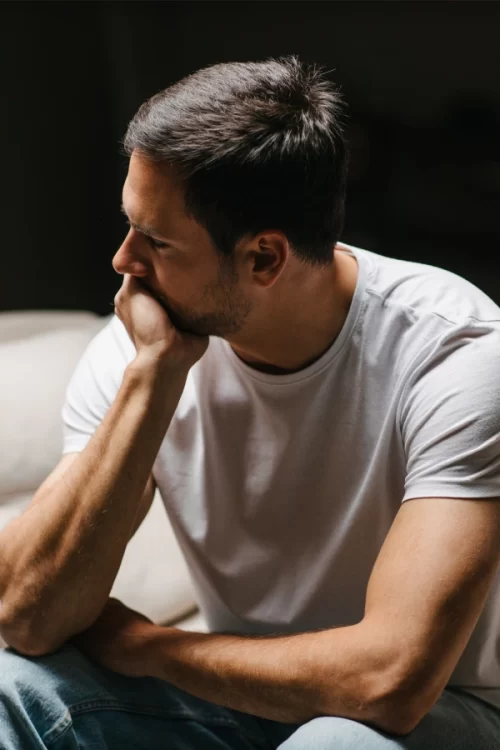 Adult man suffering from anxiety